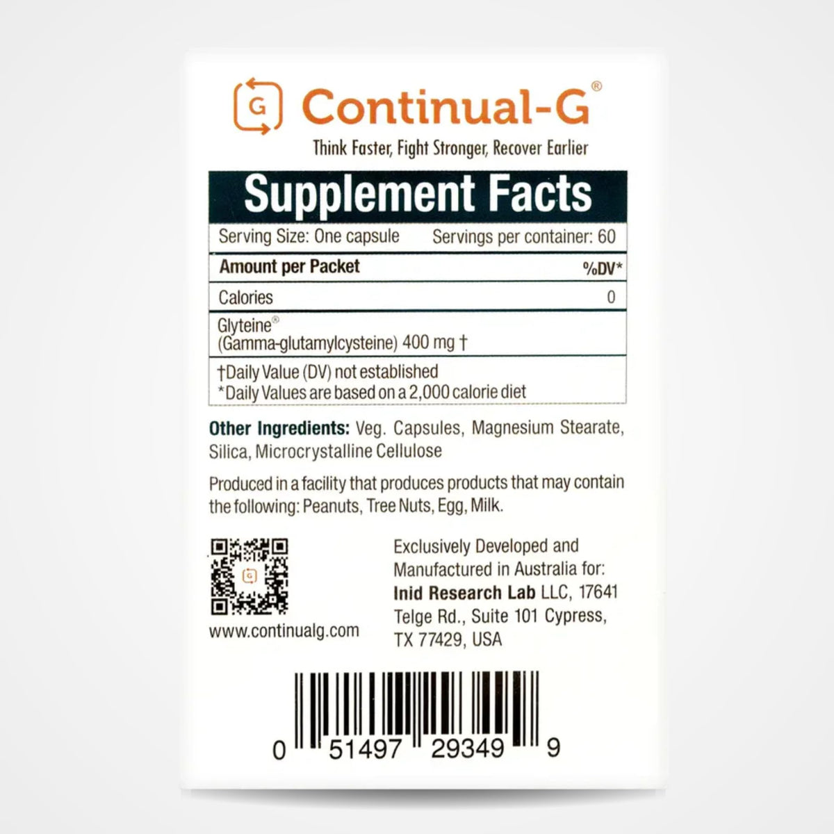 CONTINUAL - G Glyteine 400 mg Capsules Parent