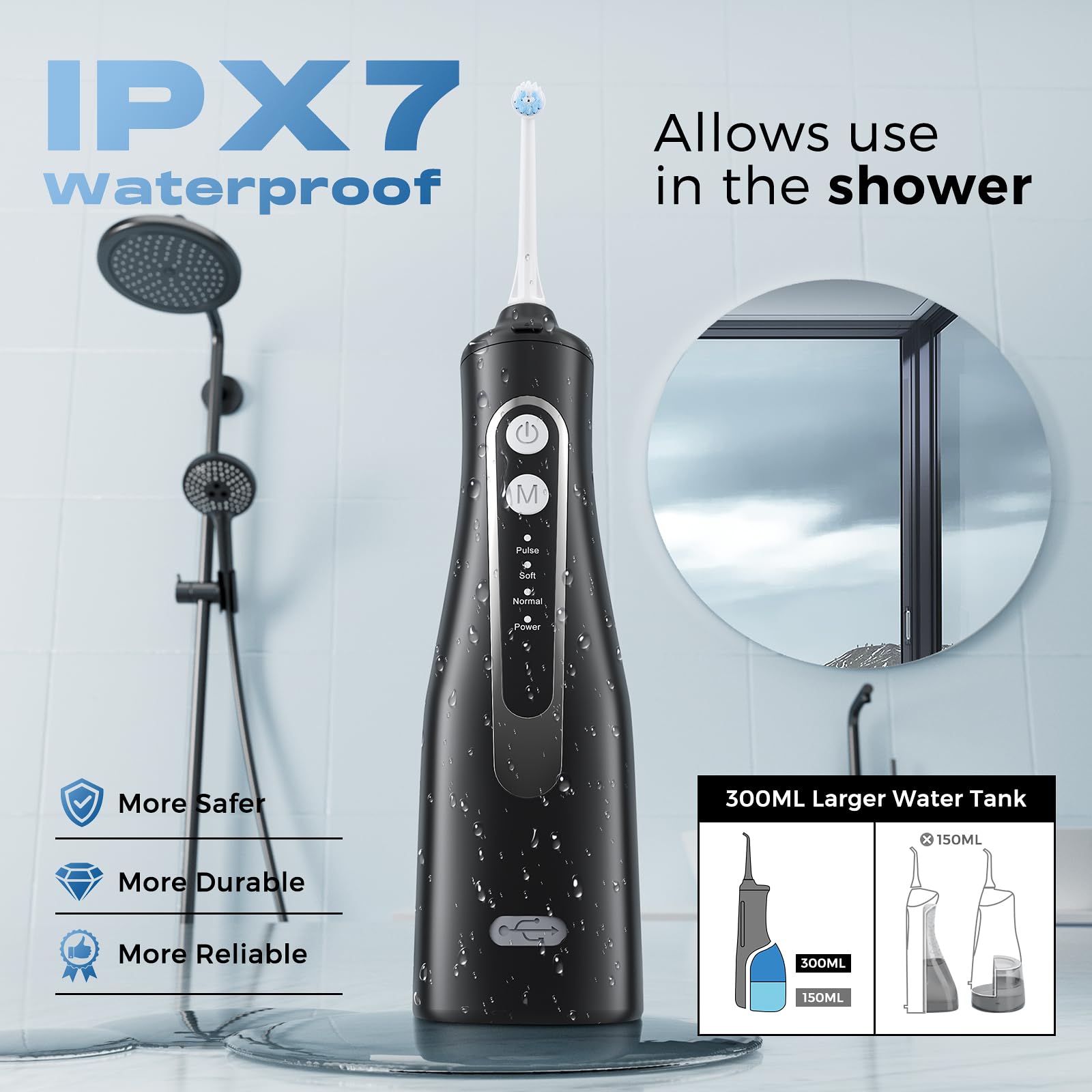 Portable Water Dental Flosser