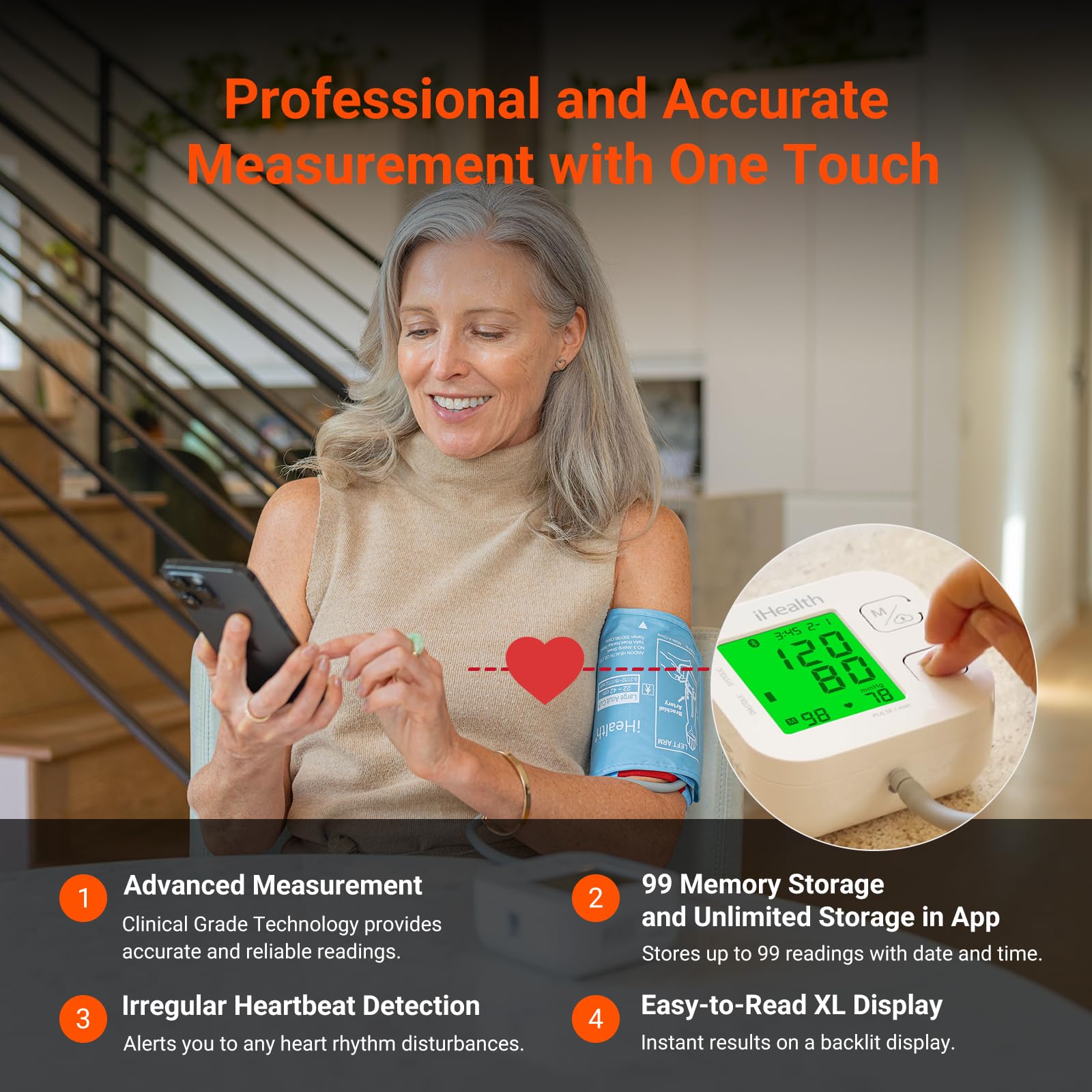 Smart Upper Arm Blood Pressure Monitor