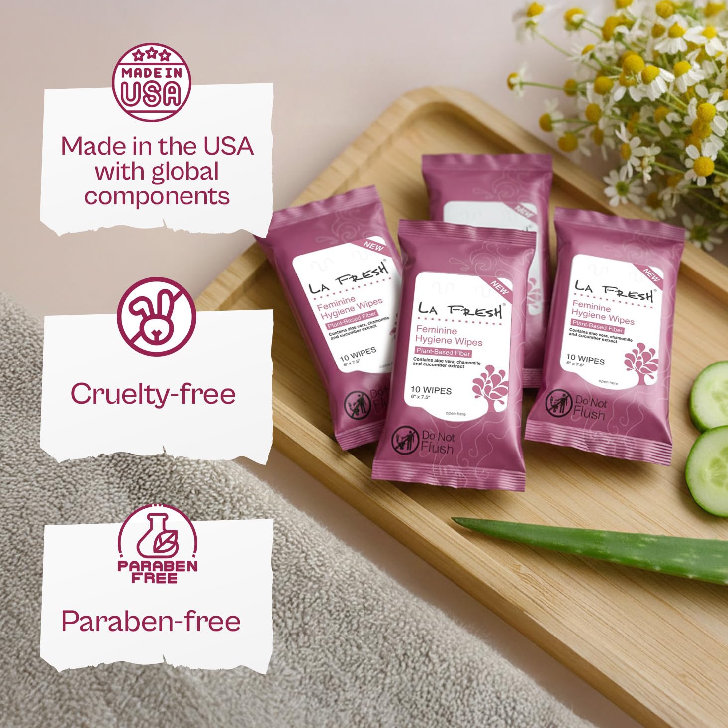 Feminine Wipes with Aloe Vera