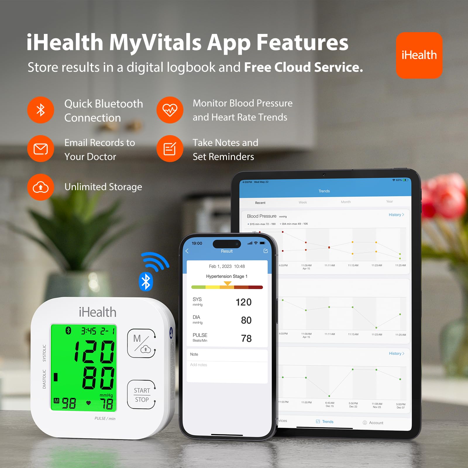 Smart Upper Arm Blood Pressure Monitor