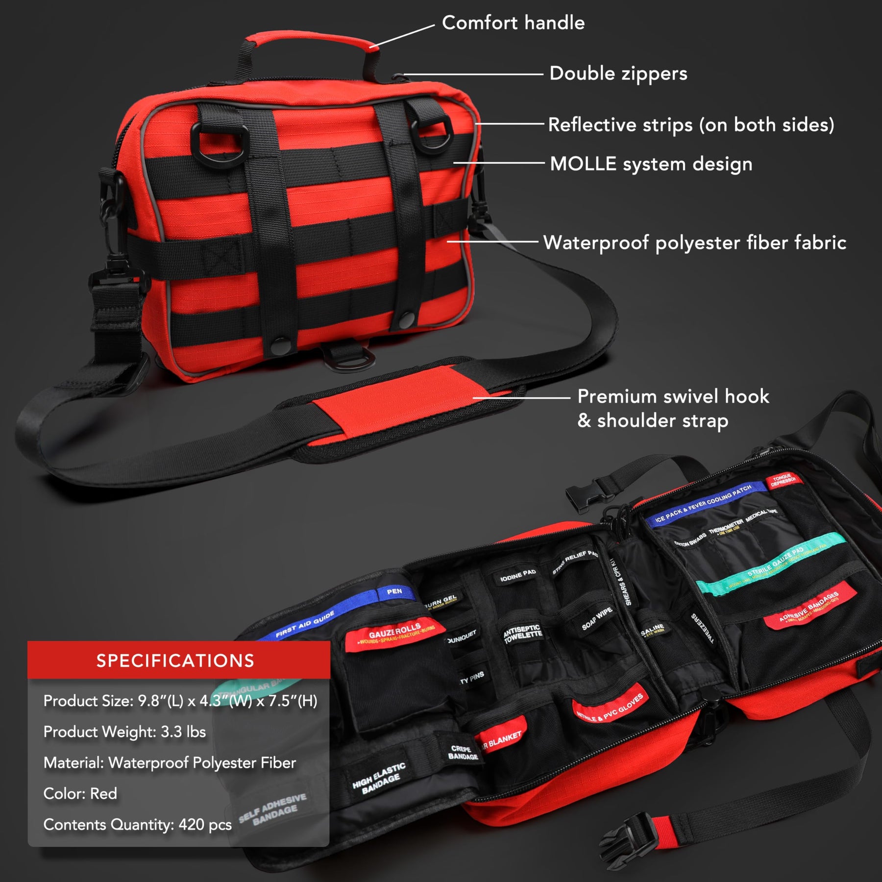 430-Piece Waterproof First Aid Kit